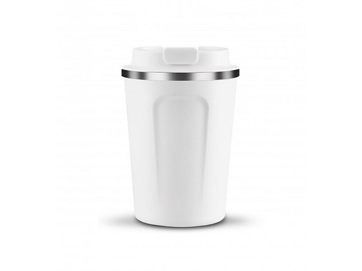 Asobu - Cafe Compact - Isolierter und kompakter Edelsthalbecher 380ml Weiß