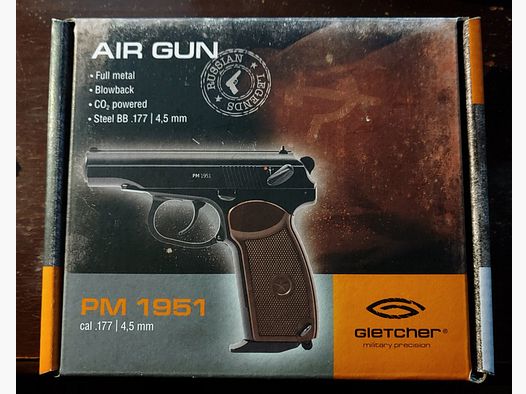 Gletcher PM 1951 - Makarov Nachbau - CO2 Luftpistole - Neu