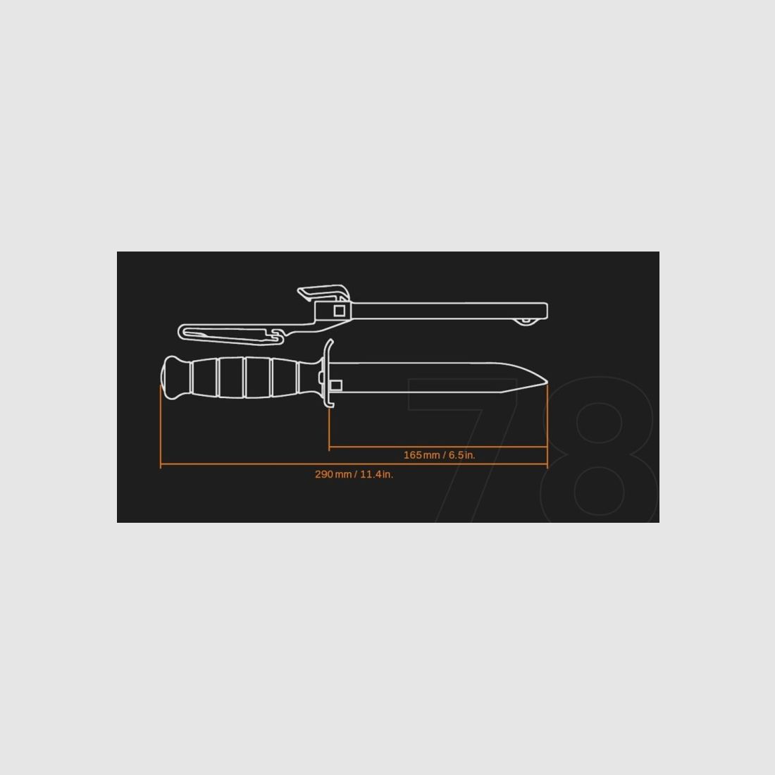 GLOCK FM 78 Kampfmesser Schwarz ohne Zähne, Bild 1 von 2