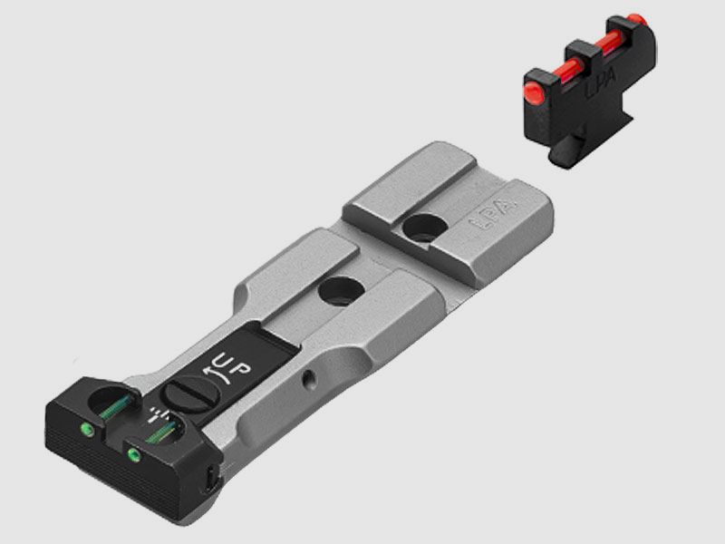 LPA Sights FIBER-Optic Green-Red with Picatinny for S&W Revolver, Silver-Finish Front Sight for Hooking: For Model 629
