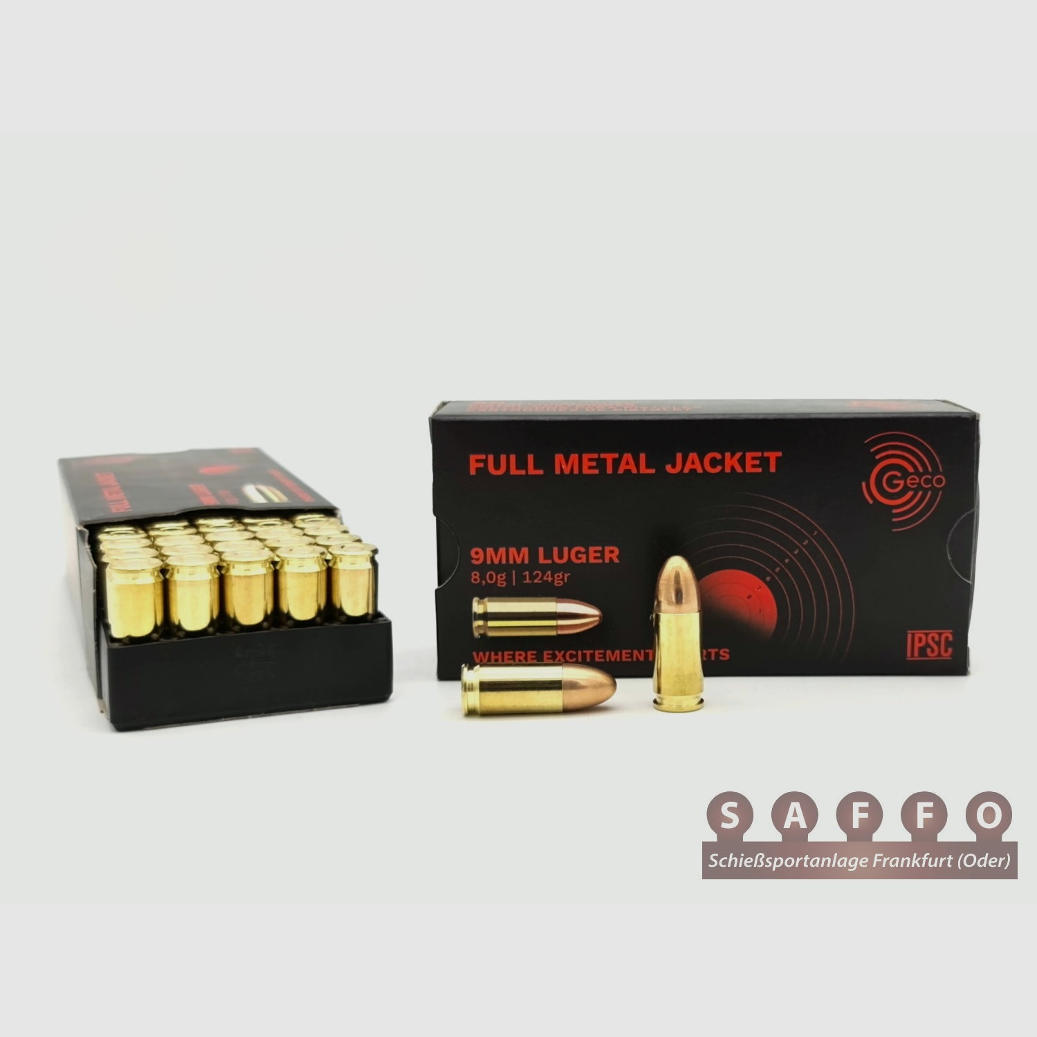 9mm Luger Geco EU 8,0g/124 grs. FMJ 1000 Stück