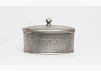 antike Zinndose Jagdschmuck Deko