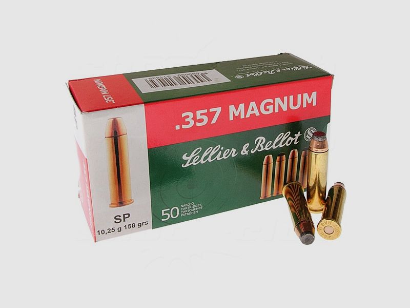 Sellier & Bellot .357 Magnum, proiettile a punta morbida con rivestimento parziale 158 gr. 1-confezione 50 pezzi