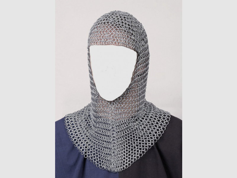 Kettenhaube mit verzinkten unvernieteten Stahlringen