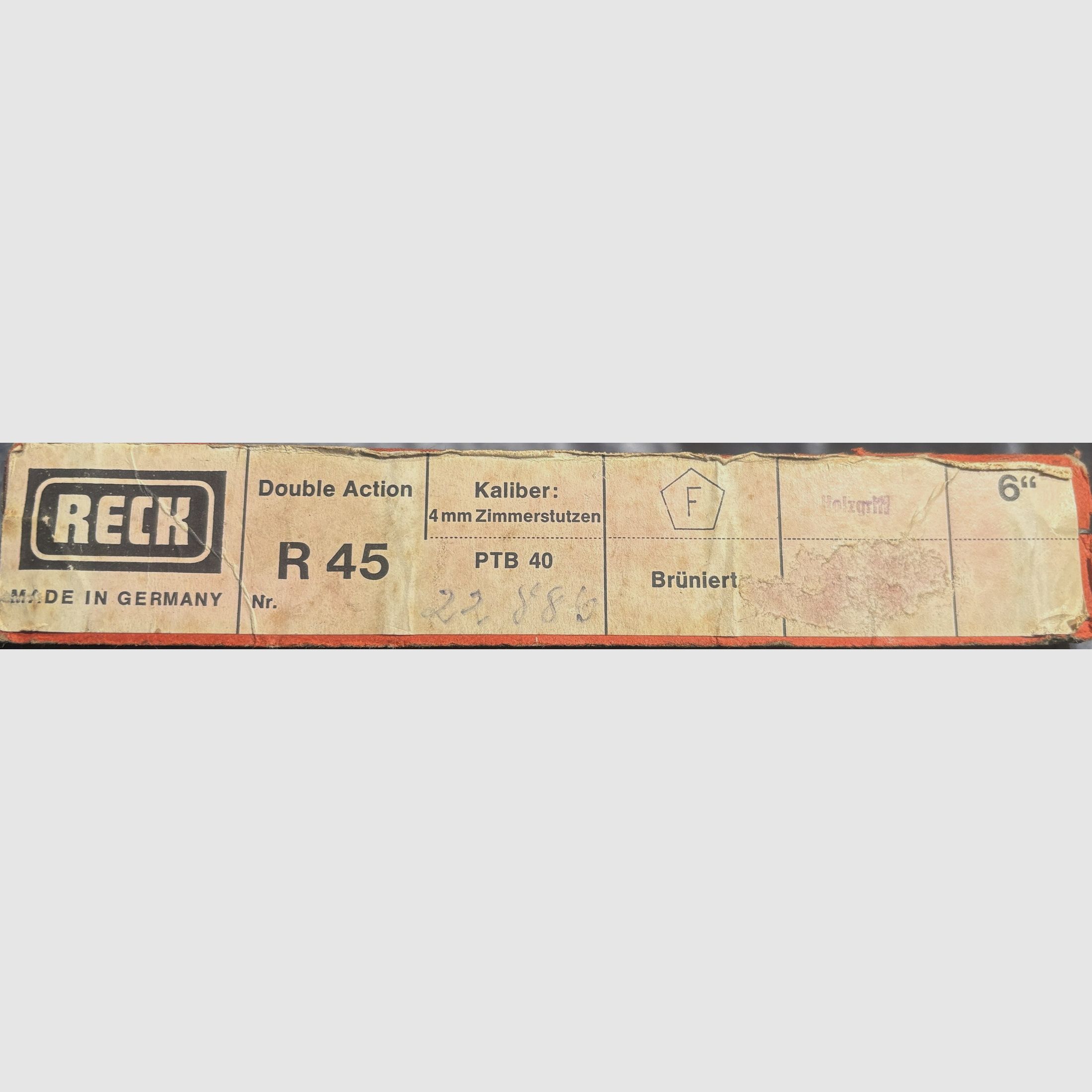 Reck revolver model R45 – 4 mm long – PTB 40 (square) with F in the house