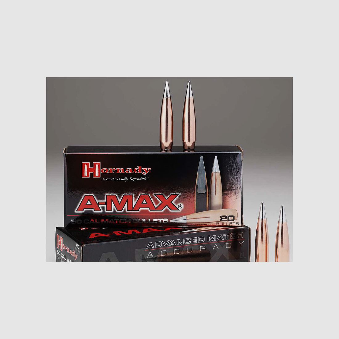 Hornady A-MAX Match Geschosse 1 Packung .50 / .510 750 grs (20 Schuss á 4,9455 €*)