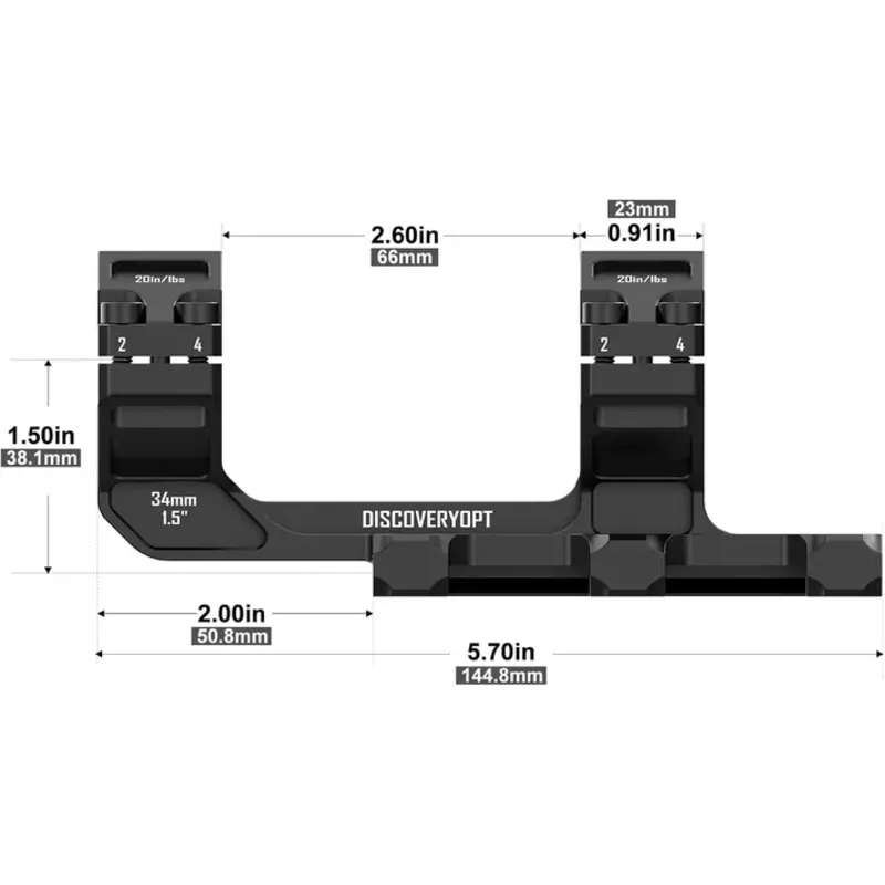 DISCOVERYOPT Cantilever-Zielfernrohrmontage | Einteilig, 0 MOA, 34-mm- oder 30-mm-Rohr, Bild 4 von 10