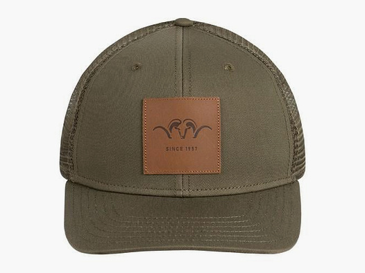 Blaser Leather Badge Cap Dark Olive    One Size