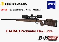 Bergara B14 B&H Prohunter Flex LINKS Lochschaft inkl. Zeiss V6 2,5-15x56 fertig montiert / Optional: Brenner Schalldämpfer