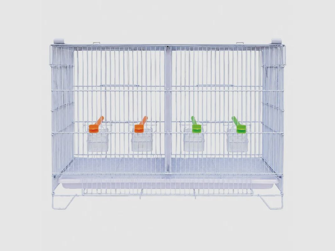 Set aus 3 Vogelzuchtkäfigen mit Clips, stapelbar und ausgestattet, Bild 2 von 9