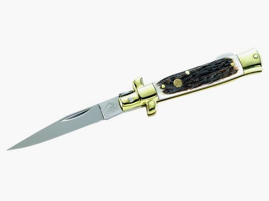 Puma TEC pocket knife, stag horn, brass