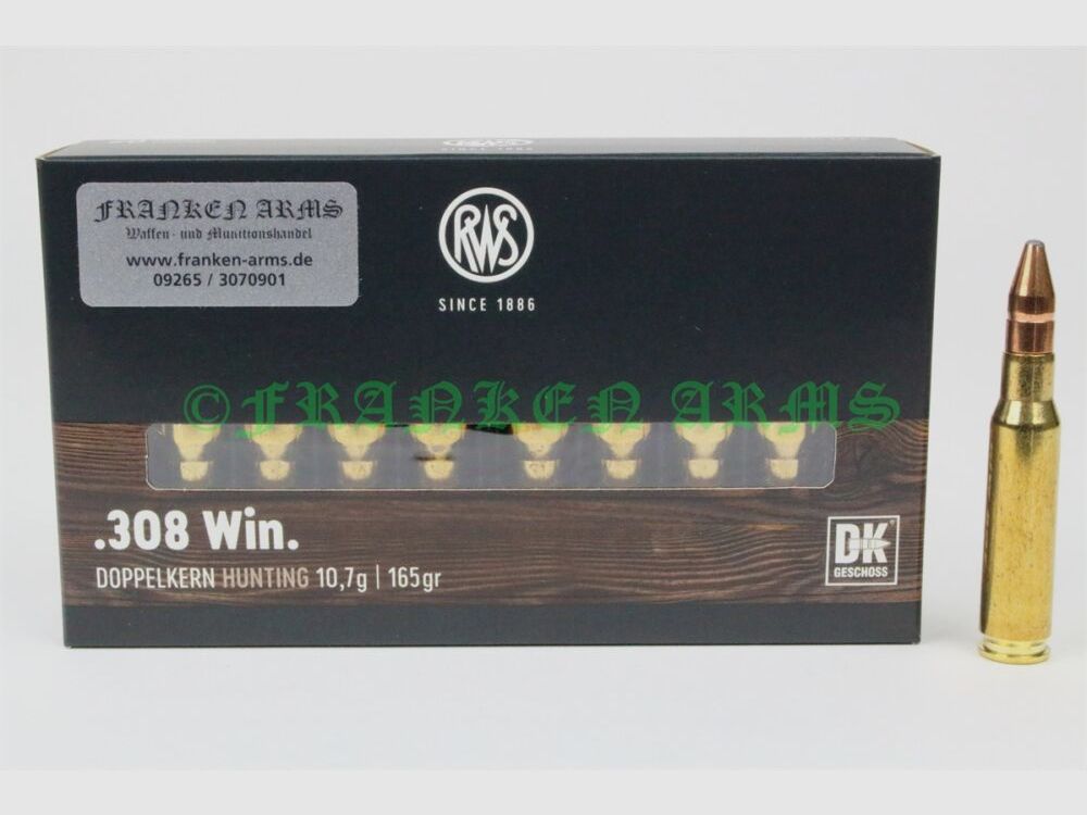 RWS Doppelkern .308 Win. 165gr. 10,7g 20 pezzi prezzo per quantità