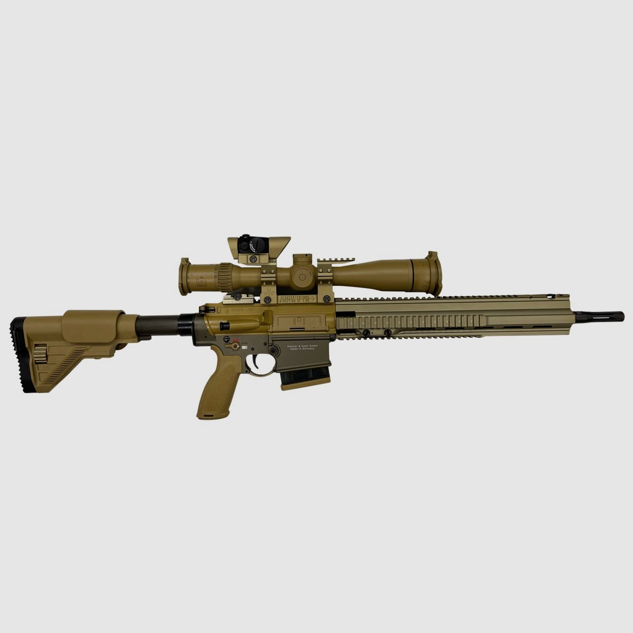 Heckler & Koch MR308 A3 G28-Z RAL8000 rifle .308 Win with Schmidt & Bender riflescope and Aimpoint, image 2 of 3