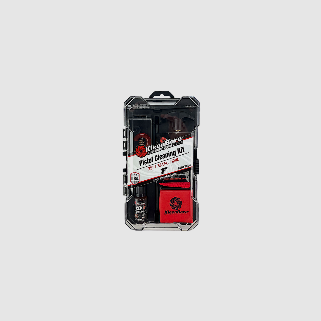 KleenBore – Kit de limpieza para armas cortas .38/.357/9mm PK210