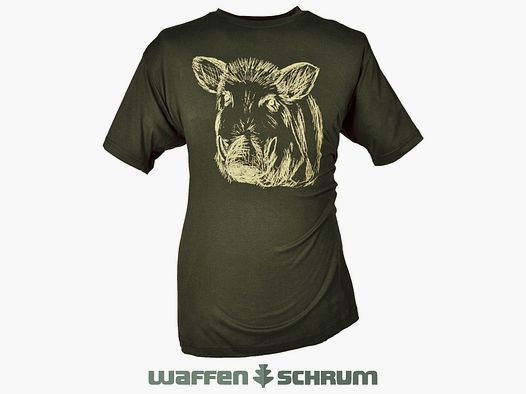 Hubertus T-Shirt Keilerkopf Oliv