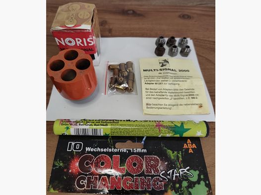 Noris Multi-Signal 2000 4er Abschussbecher z 6 adapterami amunicji i kulami świetlnymi