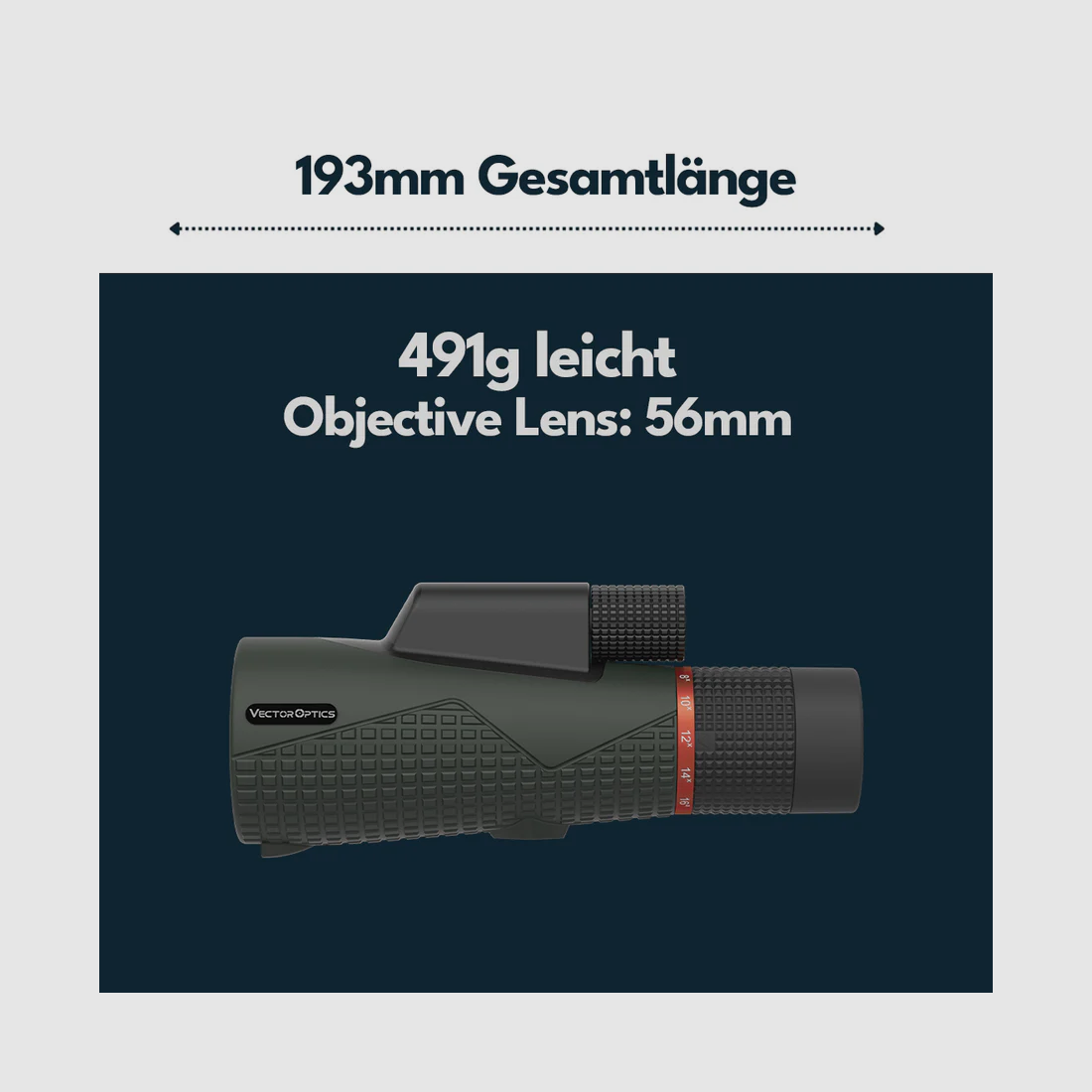 Vector Optics SCMO-04 Forester 8-16x56 ED Monóculo, imagen 4 de 6