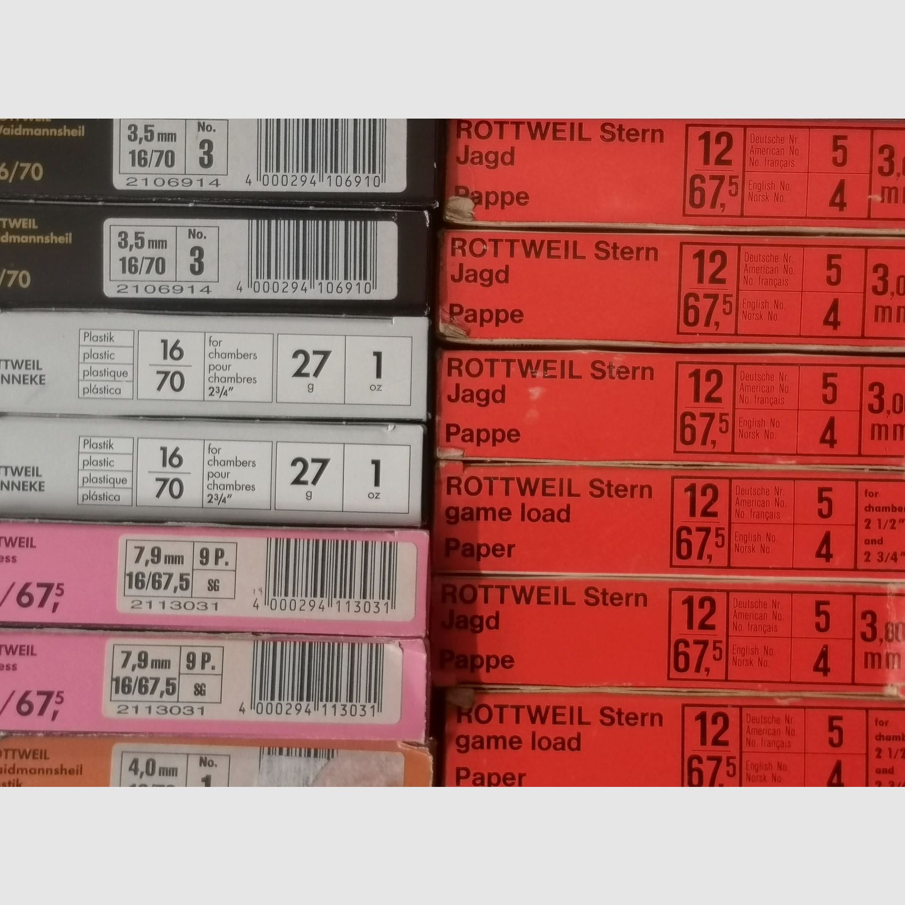 Schrot 16/70 und 16/67,5 