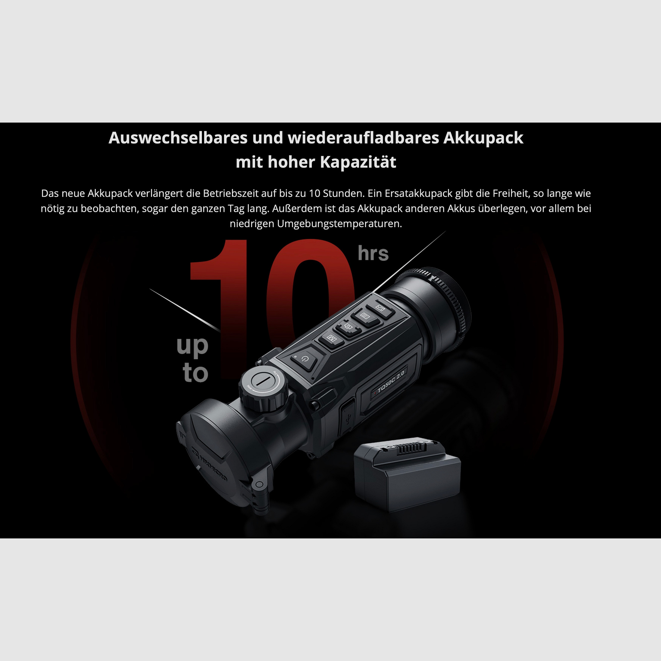 Hikmicro 50-2-083 Clip-On Thunder TE19C 2.0 Wärmebildvorsatzgerät 256x192 Pixel 12µm weniger als 35