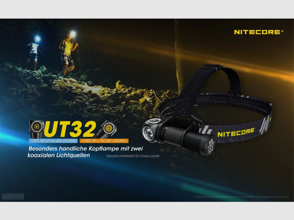 Nitecore UT32 Stirnlampe UT32 Dual Output
