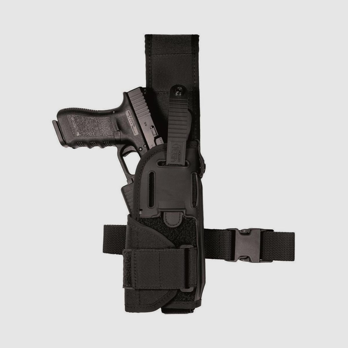 Verstellbares taktisches Holster für Pistolen mit Licht,- / Lasermodul Full Size L/Auto bis 5" Schwarz Linkshänder