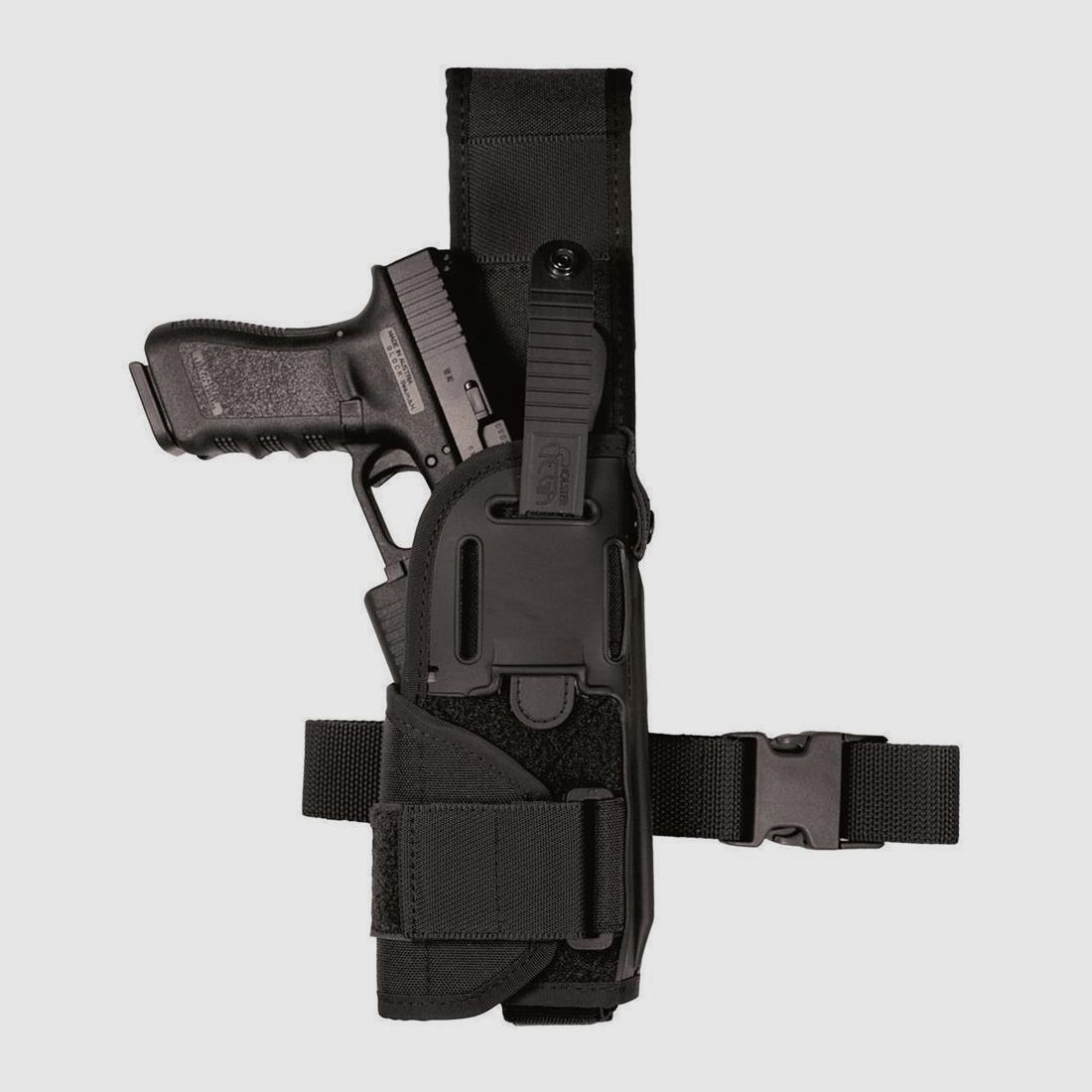 Verstellbares taktisches Holster für Pistolen mit Licht,- / Lasermodul Full Size L/Auto bis 5" Schwarz Linkshänder