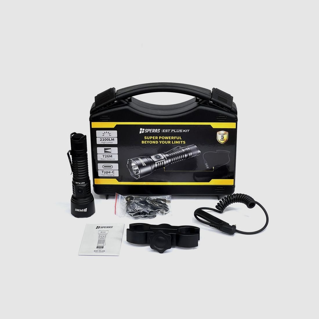 LED-Taschenlampen-KIT 2100 LUMEN mit Lichtstrahl bis zu 726M, Bild 1 von 10