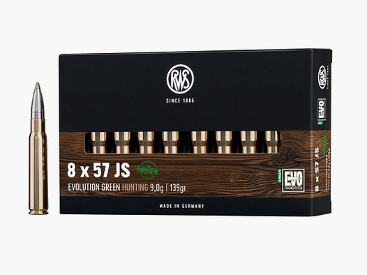 RWS 2318327 8x57 IS Evo Green 9,0g 139grs. Büchsenmunition Bleifrei