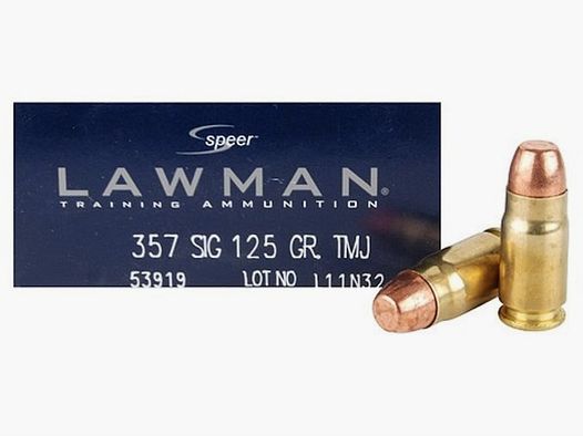 Speer Lawman .357 Sig 125GR TMJ FN 50 cartouches