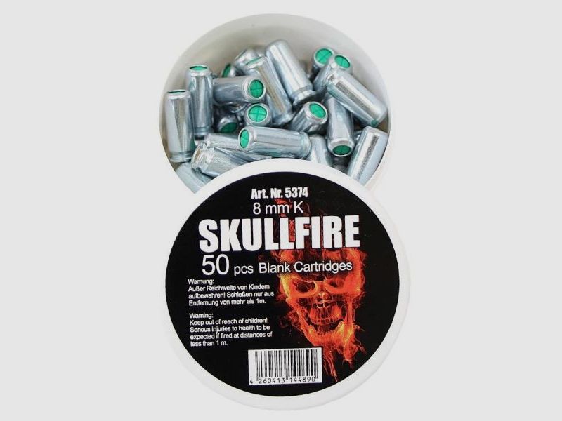 skullfire Platzpatronen f. SRS-Waffen Kal. 8mm K 50 Stk f. Gaspistolen