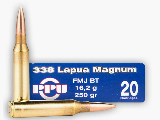 PPU .338 Lap. Mag. 250gr FMJ-BT – 10er Pkg