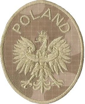 Desert uniform patch, Eagle emblem POLAND, oval, hook and loop