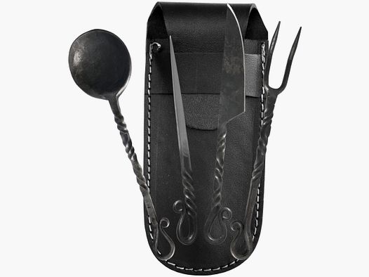 tordiertes Mittelalter Besteck-Set Messer Gabel Lffel Pfriem