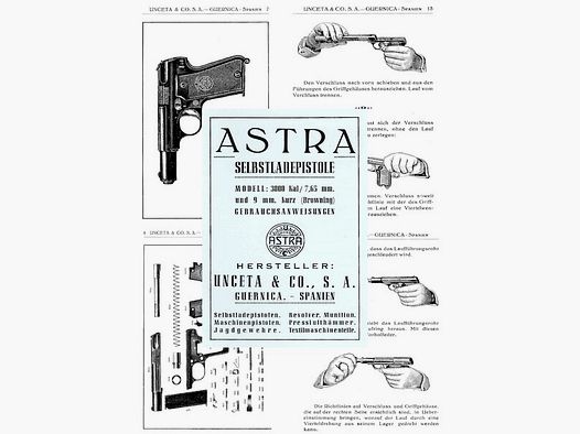 Nachdruck deutsche Bedienungsanleitung Pistole ASTRA 3000