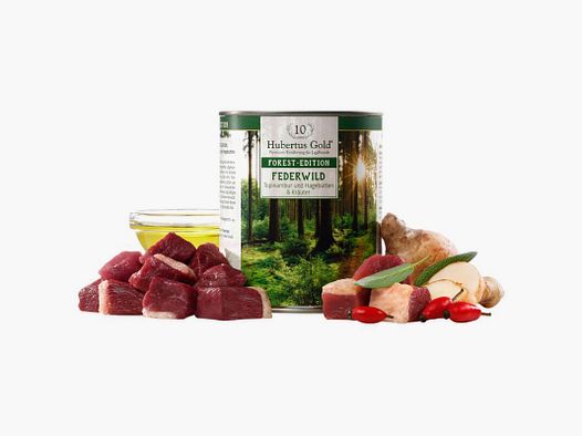 Hubertus Gold Forest Edition Federwild mit Topinambur + Hagebutten und Schwarzkümmelöl 800g