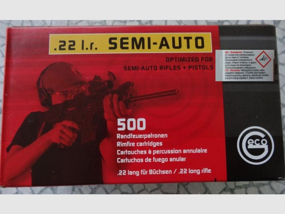 GECO 500 GECO RANDFEUERPATRONEN .22 LFB. SEMI AUTO, FÜR HALBAUTOMATEN UND PISTOLEN