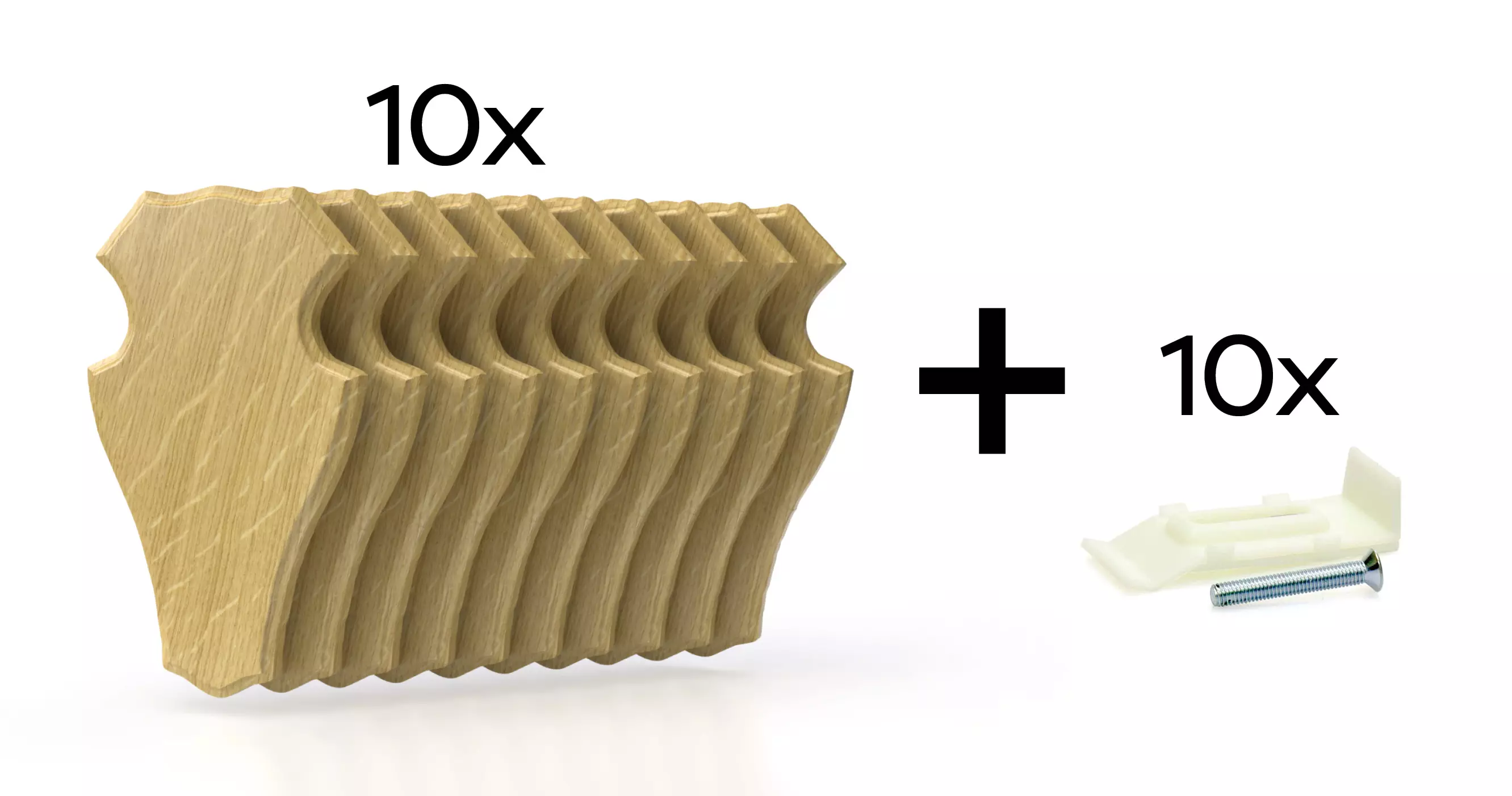 10x Trophäenschild für Rehbock 22x13cm helll (Eiche 1)