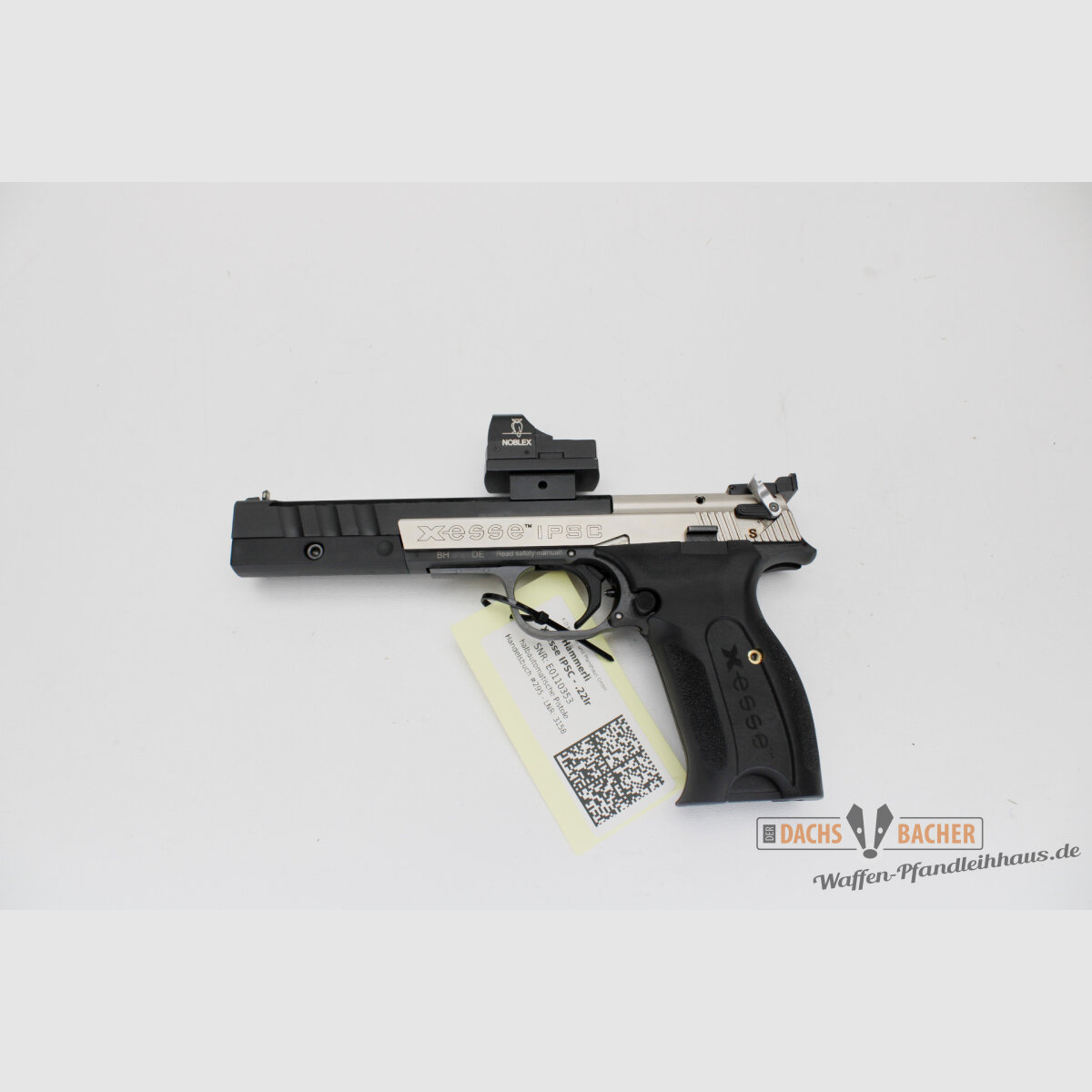 Hämmerli X-esse IPSC pistool kal. .22lr met 3 magazijnen en Noblex sight II plus