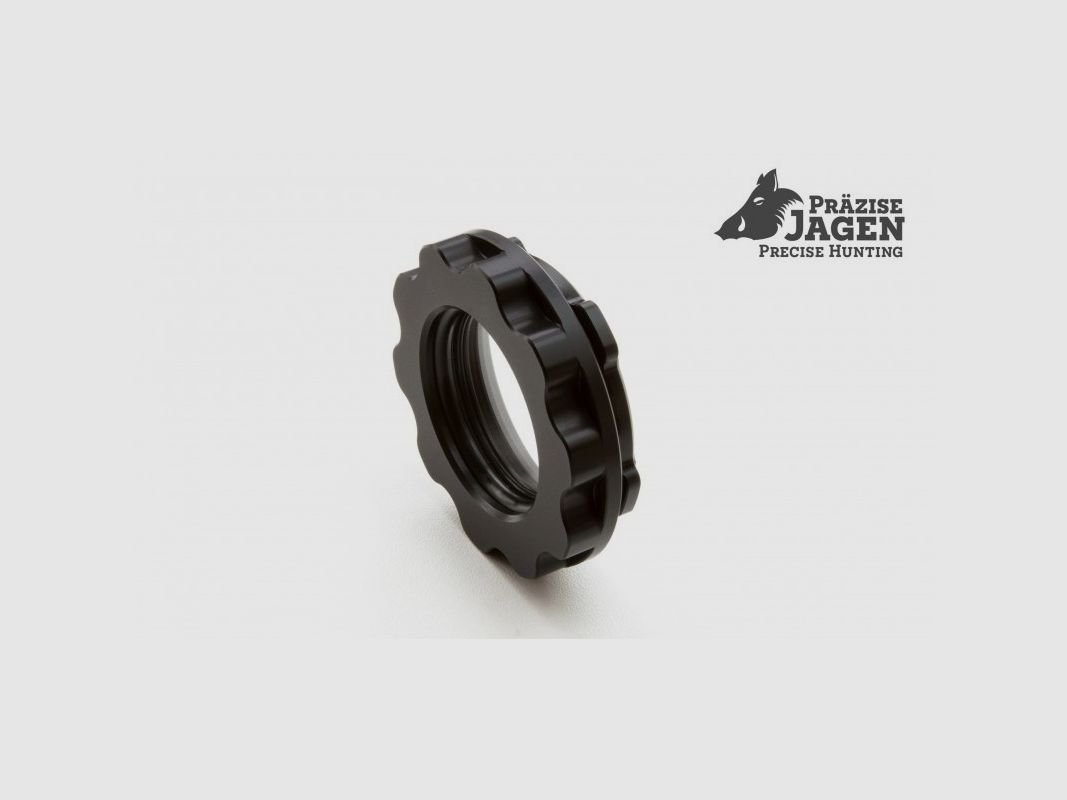 Verschlusskappe Klein mit Glas (Klemmhülsen bis Ø61) für Präzise- Jagen Adapter