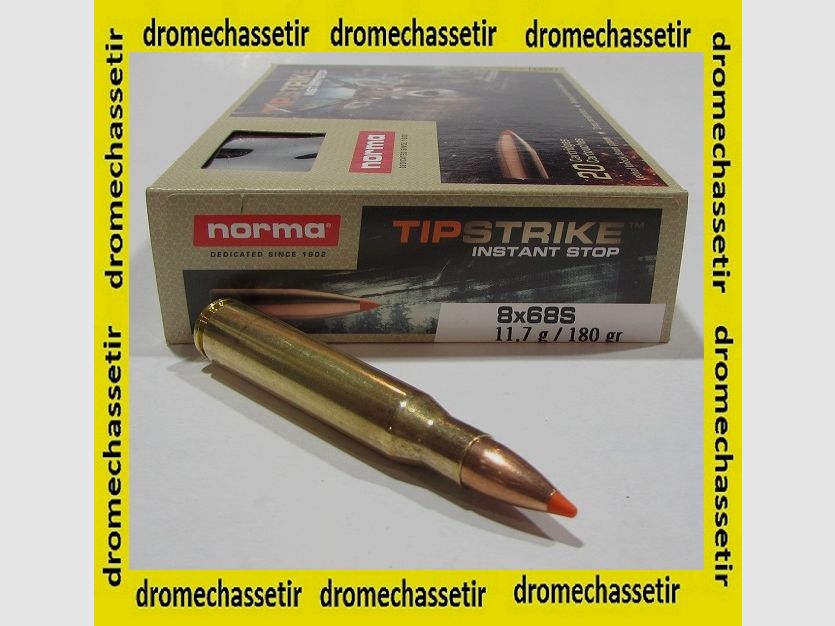 Box mit 20 Patronen Kaliber 8x68S Norma Tipstrike 180 grains N20180412