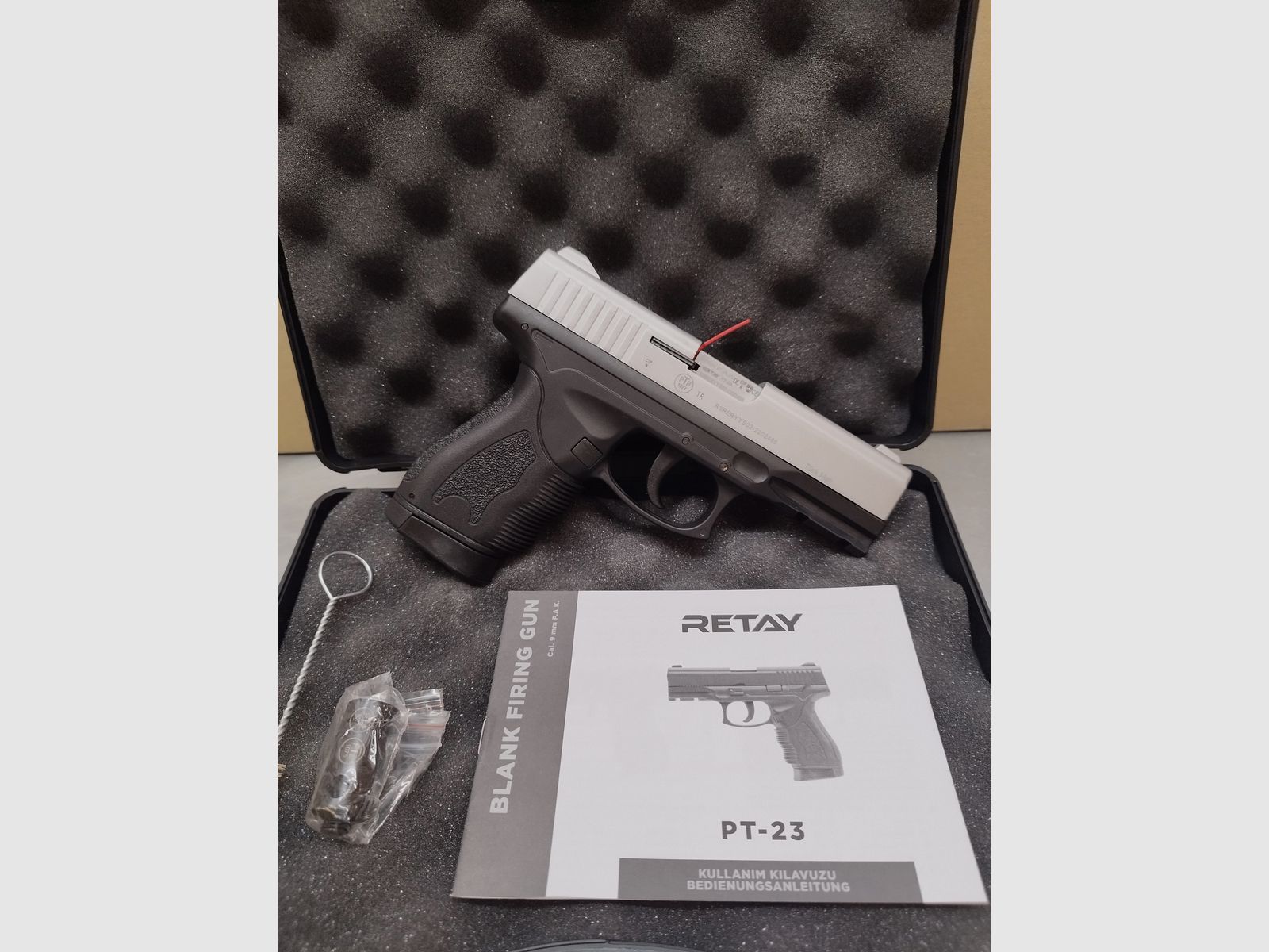 Retay PT-23 pistola a salve 9mm PAK Nickel !!Merce nuova!!