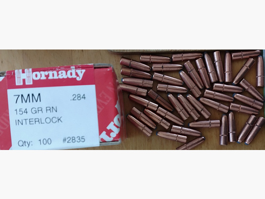 Geschosse Projektile Hornady 7mm - .284 154 grs RN Interlock #2835 7x64 / 7x57