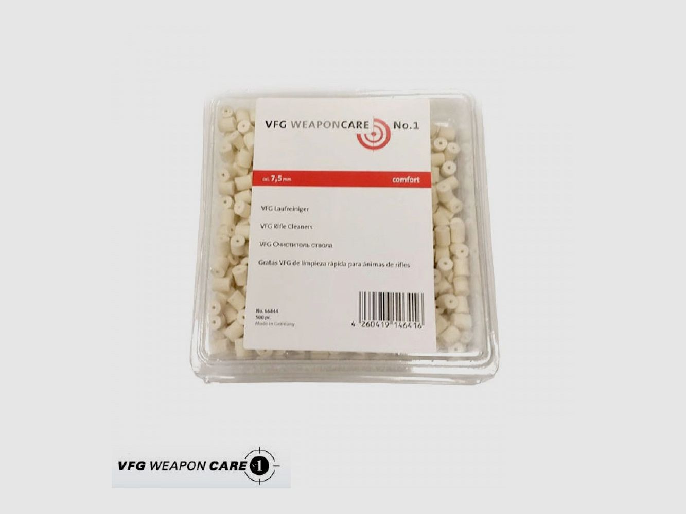VFG WEAPONCARE No.1 FELT CLEANING PADS FOR RIFLE AND PISTOL BARRELS CAL. 22, image 1 of 4