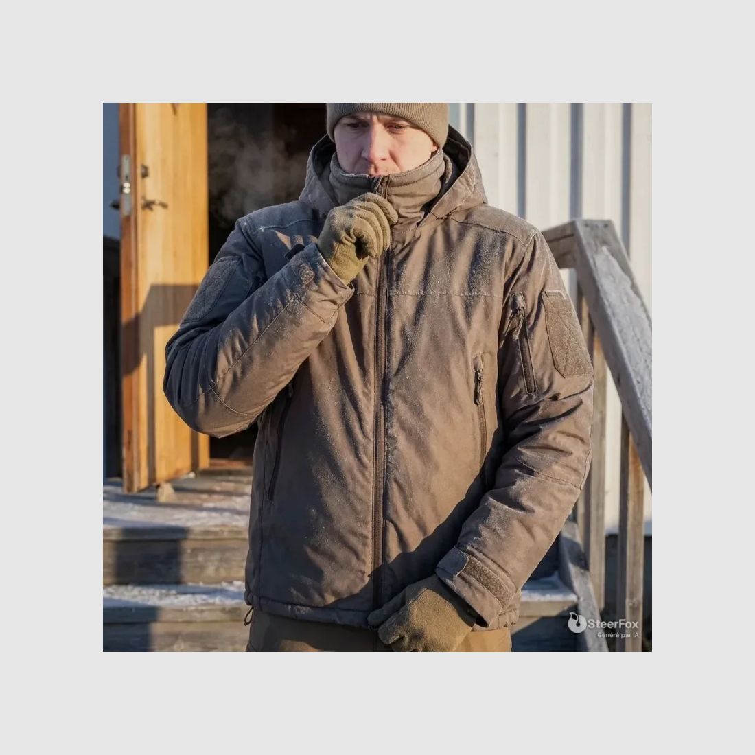 Parka Hardshell XMF 200 A10® Mężczyzna - Brązowy Wodoodporny i Oddychający, zdjęcie 4 z 12