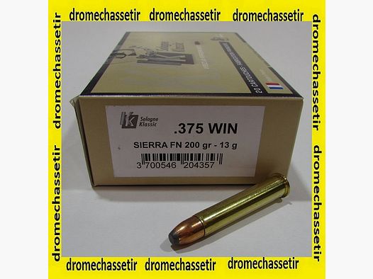 boite 20 cartouches cal 375 Winchester sologne sierra Flat nose 200 grains
