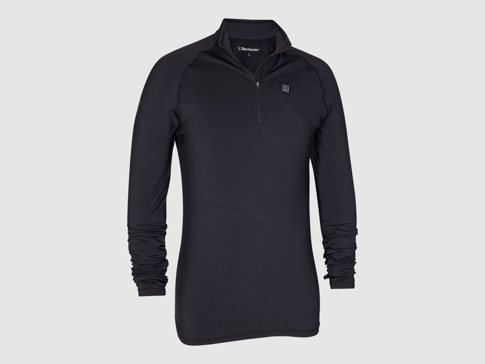 Camiseta térmica con cremallera - Negra - Talla: M