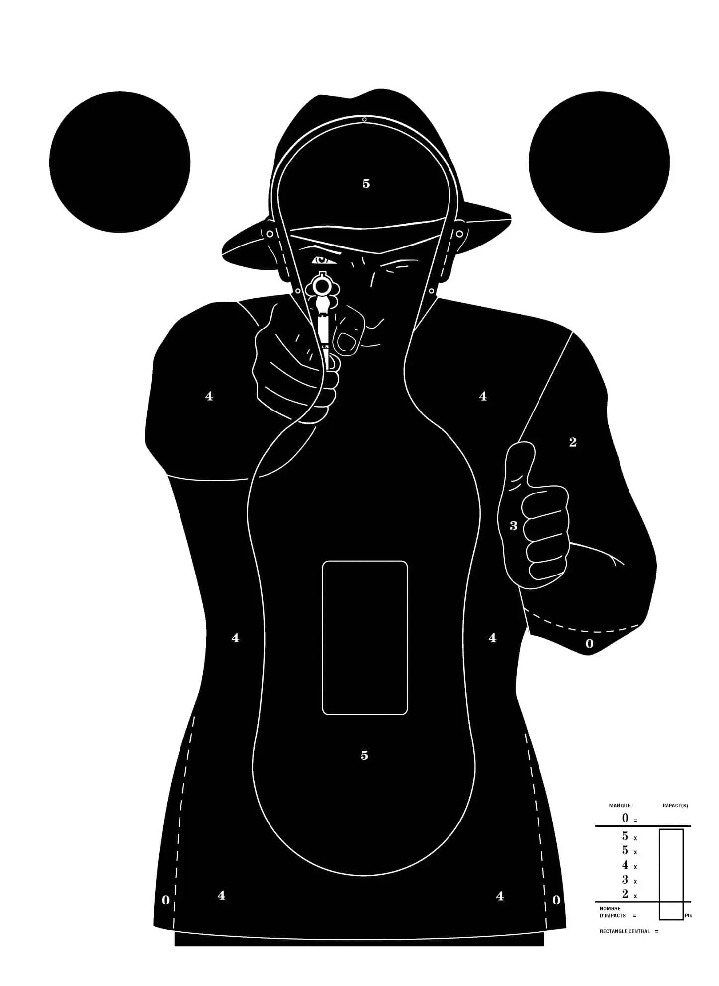 100 Cibles Silhouette Police 51 Cm x 71 Cm Noires, image 2 sur 2