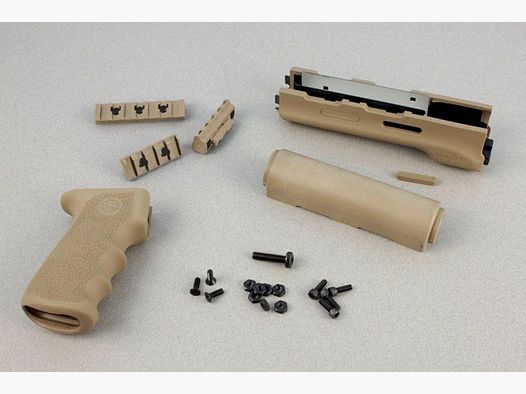 Hogue Rubber Stock AK-47 Finger Groove, FDE OEM Grip, Yugoslavische langeVersion