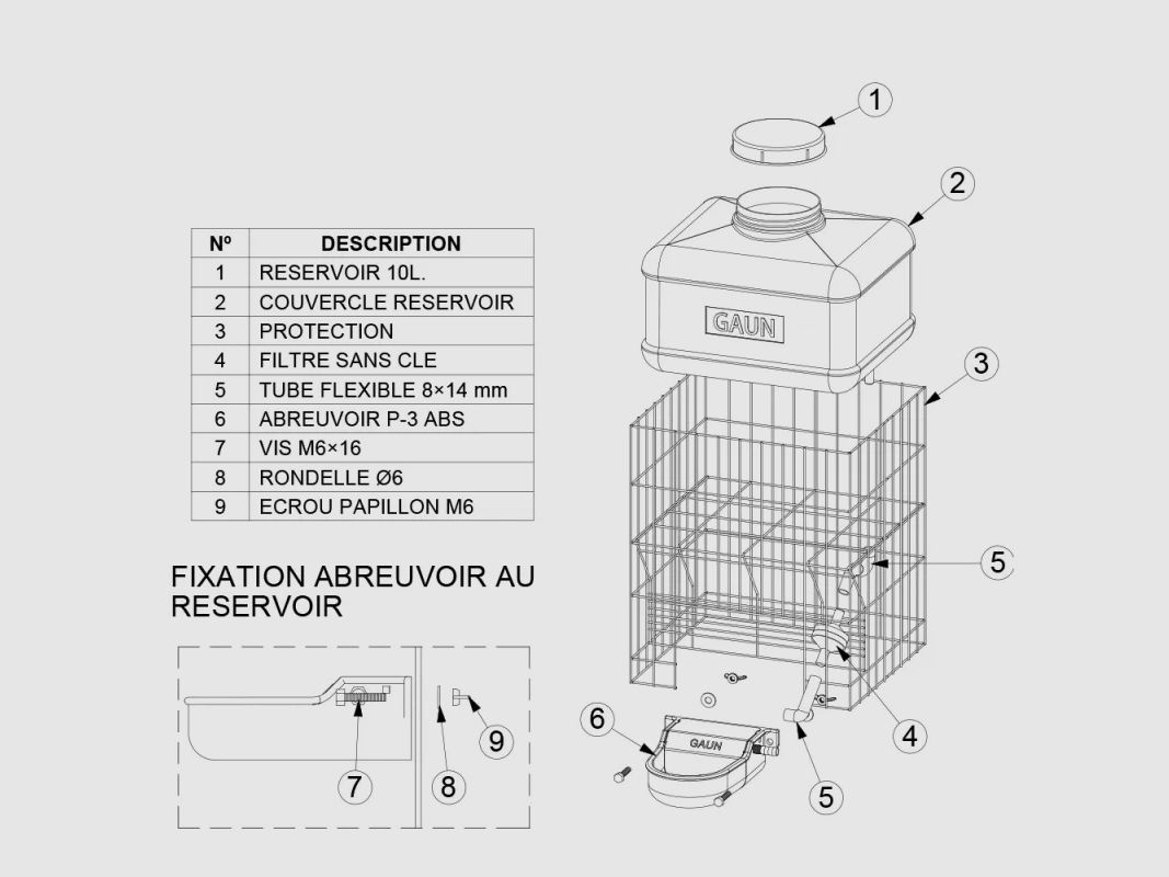 Abbeveratoio automatico Gaun P-3 10 L per serbatoio multi-animale, immagine 3 di 11