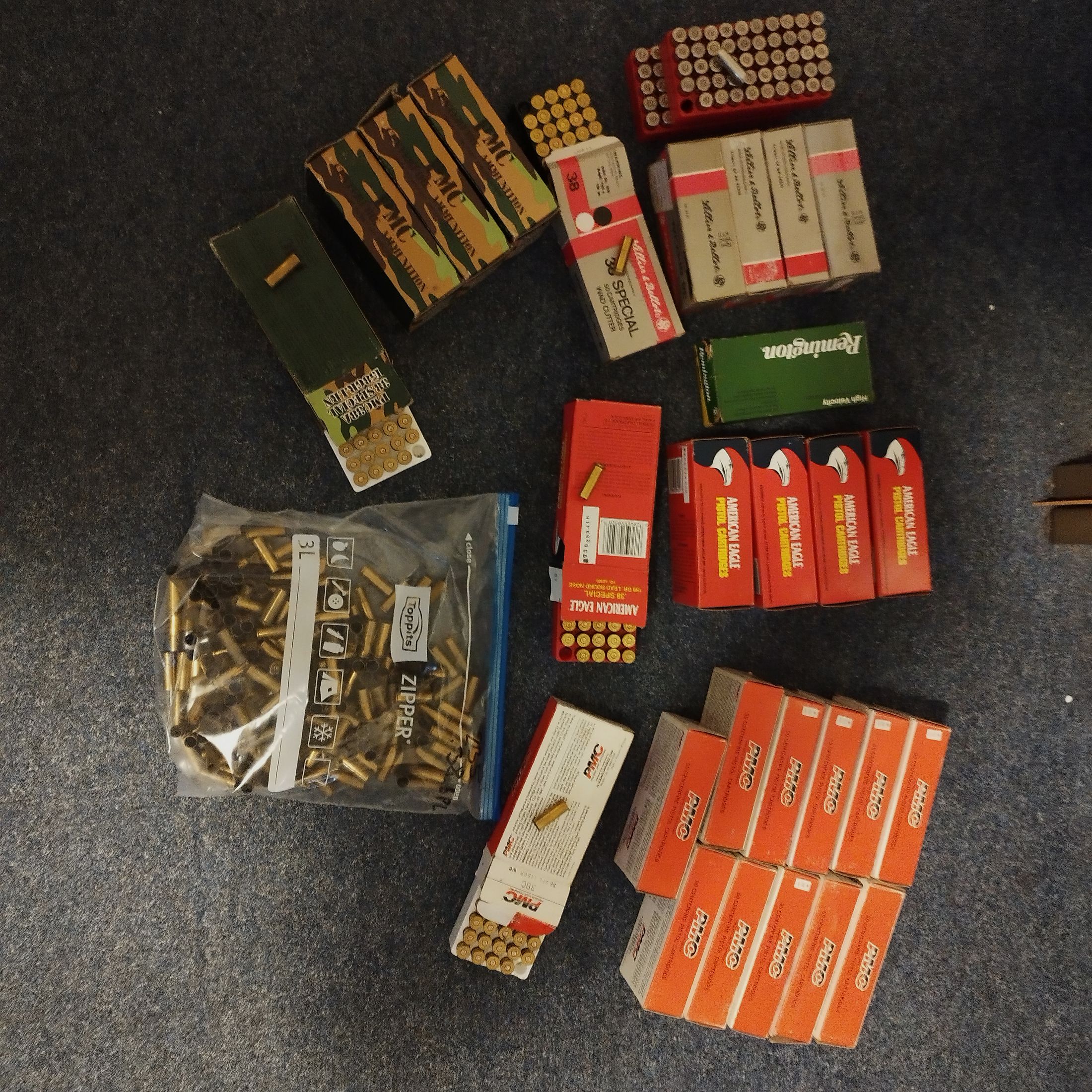 1735 pieces cal .38 Special cases fired once, image 1 of 5